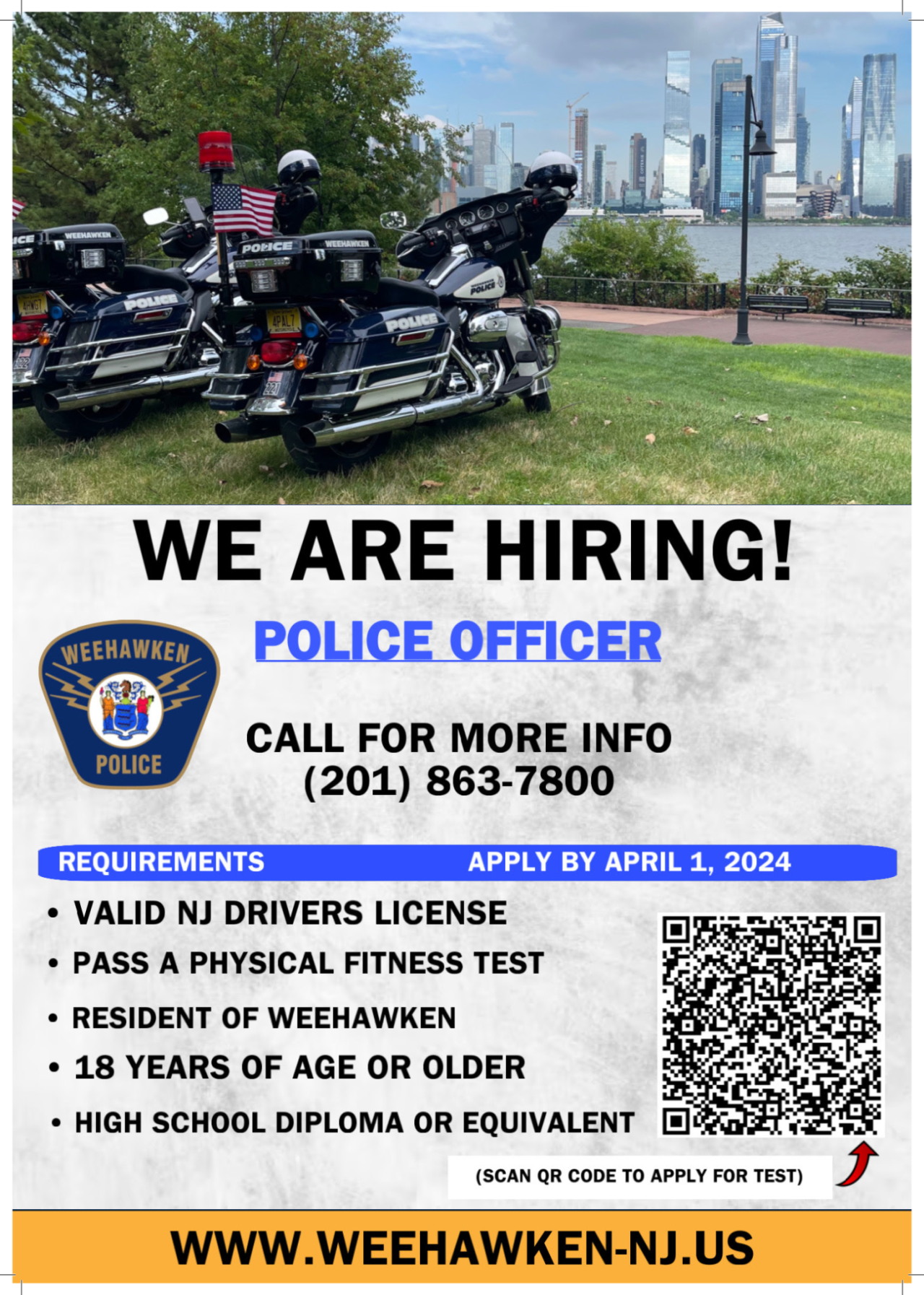 Weehawken Police Hiring